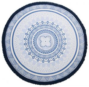 Okrągły ręcznik HUGme Azulejos 150cm