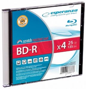 BD-R Esperanza BDR0016 25GB 4x 1szt. slim case