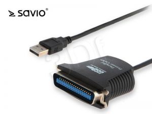 Kabel Savio CL-46 ( USB typ A - LPT M-M PVC 0,8m czarny )