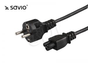 Kabel Savio CL-67 ( IEC C5 M-F PVC 1,2m czarny koniczynka )