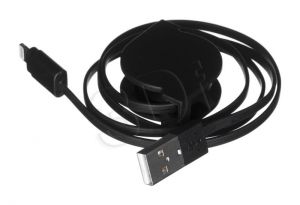 KABEL USB A - Lightning MFI ZWIJANY 2,1A 1M CZARNY