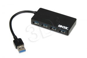 Hub USB IBOX IUH3F56 ( 4x USB 3.0 ; czarny )