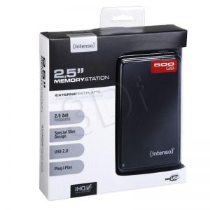 Dysk zewnętrzny INTENSO MemoryStation 6002530 ( HDD 500GB ; 2.5\" ; USB 2.0 ; 5400 obr/min ; czarny