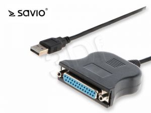 Kabel Savio CL-47 ( USB typ A - LPT M-F PVC 0,8m czarny )