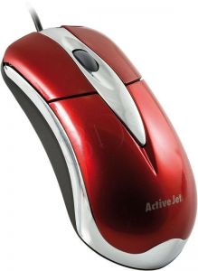 Activejet Mysz przewodowa optyczna AMY-003 800dpi czerwono-srebrny
