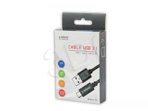 Kabel Savio CL-79 ( USB 3.1 C - USB 2.0 A M-M PVC 1,0m czarny )