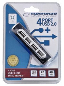 Hub USB ESPERANZA EA115 ( 4x USB 2.0 ; czarny )