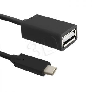 QOLTEC KABEL USB 2.0 A ŻEŃSKI / USB 3.1 TYP C MĘSKI | 0,25M