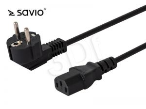 Kabel zasilający Savio CL-98 ( C/F Schuko - IEC C13 1,8m czarny )