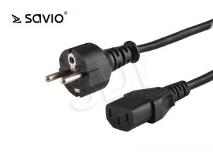 Kabel zasilający Savio CL-89 ( IEC C13 - C/F Schuko 1,2m czarny )