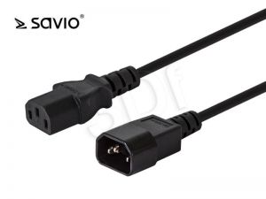 Kabel zasilający Savio CL-99 ( IEC C14 - IEC C13 1,2m czarny )