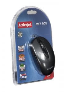 Activejet Mysz przewodowa optyczna AMY-005 800dpi szaro-czarny Pozłacane Styki USB