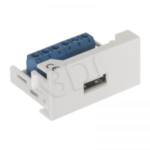 BUM-Moduł USB gniazdo/zaciski śrub 45×22,5 mm biały