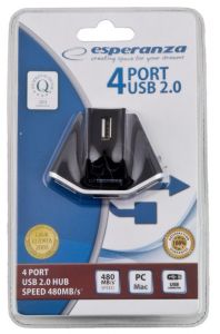 Hub USB ESPERANZA EA125 ( 4x USB 2.0 ; czarny )