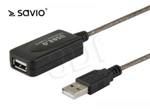 Kabel Savio CL-76 ( USB A - USB A M-F PVC 5m czarny )