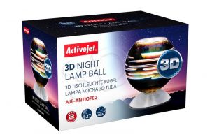 Activejet Lampa nocna 3D E27 AJE-ANTIOPE 2,srebrny