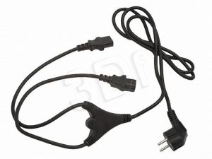 Kabel zasilający Gembird ( 2x C13 - Schuko VDE 2m czarny )