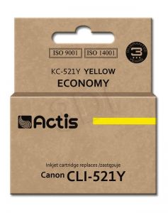 Tusz Actis KC-521Y (do drukarki Canon, zamiennik CLI-521Y standard 10ml yellow Chip)