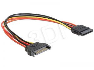 Kabel zasilający Gembird ( SATA 15 pin M-F 0.3m czarny )