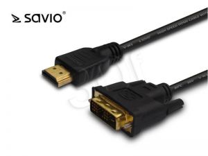 Kabel HDMI Savio CL-10 ( HDMI A - DVI M-M PVC 1,5m czarny )