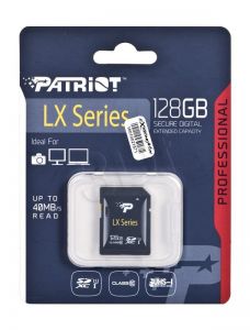 Patriot SDXC LX Series 128GB Class 10,UHS Class U1