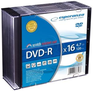 DVD-R Esperanza 4,7GB 16x 10szt. slim