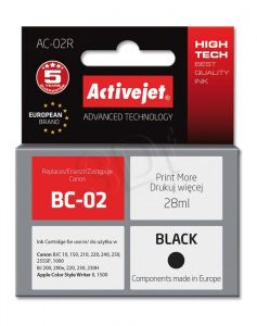 Tusz Activejet AC-02R (do drukarki Apple,Canon, zamiennik BC-02 premium 28ml czarny)