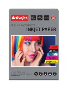 Papier fotograficzny matowy Activejet A4 100szt. 125g/m2 (do drukarek atramentowych)