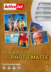Papier fotograficzny matowy Activejet A4 100szt. 110g/m2 (do drukarek laserowych)