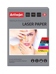 Papier fotograficzny błyszczący Activejet A4 100szt. 160g/m2 (do drukarek laserowych)