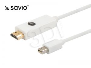 Kabel Savio CL-83 ( Mini DP - HDMI M-M PVC 1,8m biały )