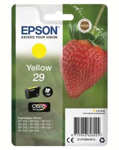 Tusz Epson T29 (do drukarki Epson, oryginał C13T29844012 3,2ml yellow)