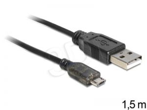 Kabel Delock ( micro USB - USB M-M 1.5m czarny )