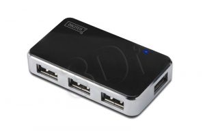 Hub USB DIGITUS DA-70220 ( 4x USB 2.0 ; czarny )