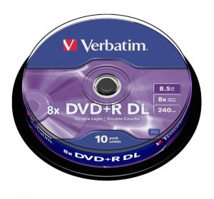 DVD+R VERBATIM 43666 8.5GB 8X DOUBLE LAYER CAKE10SZ