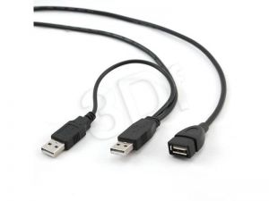 Kabel Gembird ( USB - 2x USB F-M 0.9m czarny )