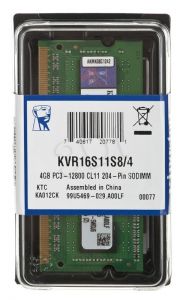 KINGSTON SODIMM DDR3 1600MHz KVR16S11S8/4