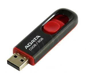 ADATA FLASHDRIVE C008 8GB USB 2.0 BLACK/RED