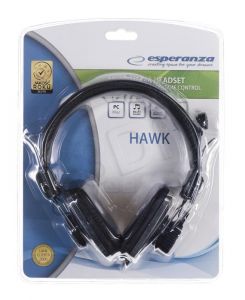 Słuchawki nauszne z mikrofonem Esperanza HAWK EH155K (Czarno-srebrny)