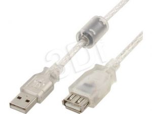 Kabel Gembird ( USB A - USB A F-M 1,8m transparentny )