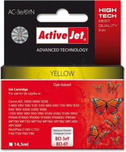 Tusz Activejet AC-3e/6YN (do drukarki Canon, zamiennik BCI-3eY BCI-6Y AC-6 supreme 14,5ml yellow)