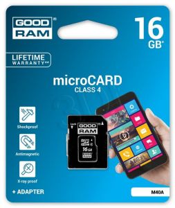 Goodram micro SDHC 16GB Class 4 +adapter