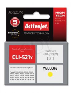 Tusz Activejet AC-521YR (do drukarki Canon, zamiennik CLI-521Y premium 10ml yellow Chip)