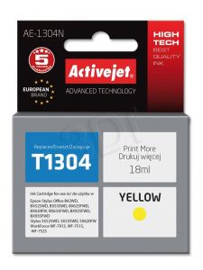 Tusz Activejet AE-1304 (do drukarki Epson, zamiennik T1304 supreme 18ml yellow)