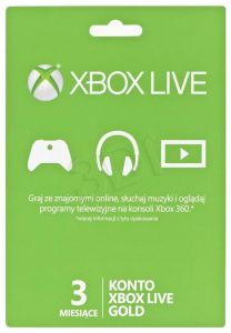 Karta Xbox 360/Xbox One Abonament Xbox Live GOLD 3 PL