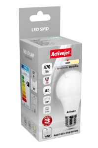 Activejet żarówka LED SMD (standardowa 470lm 6W E27 biały neutralny)