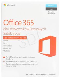 Microsoft Office 365 Home Polish EuroZone Subscr 1YR Mlk P2