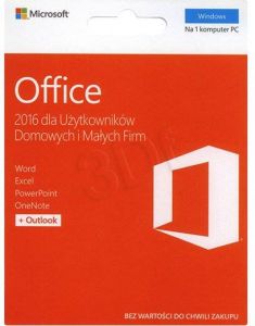 Microsoft Office 2016 dla Użytkowników Domowych i Małych Firm 32/64 Bit PL – POSA