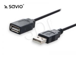 Kabel Savio CL-69 ( USB A - USB A M-F PVC 1,8m czarny )