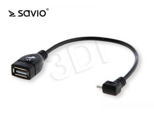 Adapter OTG Savio CL-61 OTG USB - micro USB kątowy M-F